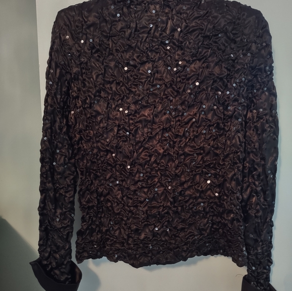 MSK Brown Dressy Top. Size Small. - Picture 7 of 11